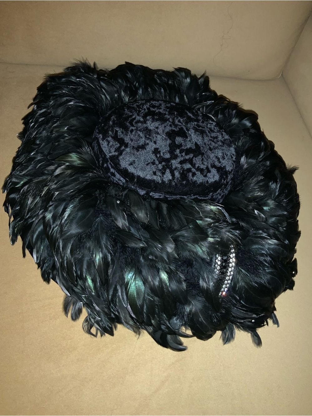 Vintage stunning 50s feather large hat